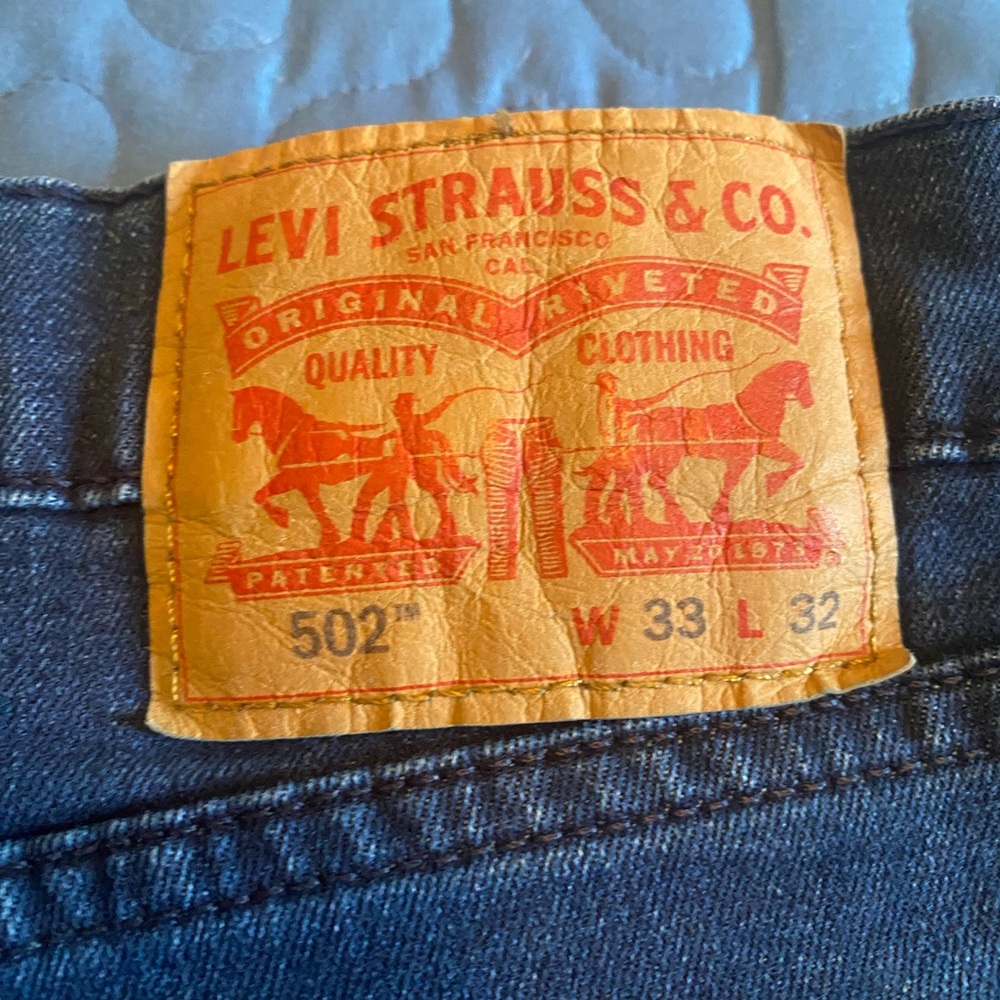 Levi’s Jeans 502 Performance Blue Straight Leg 33/32 Cotton Pants Work Play